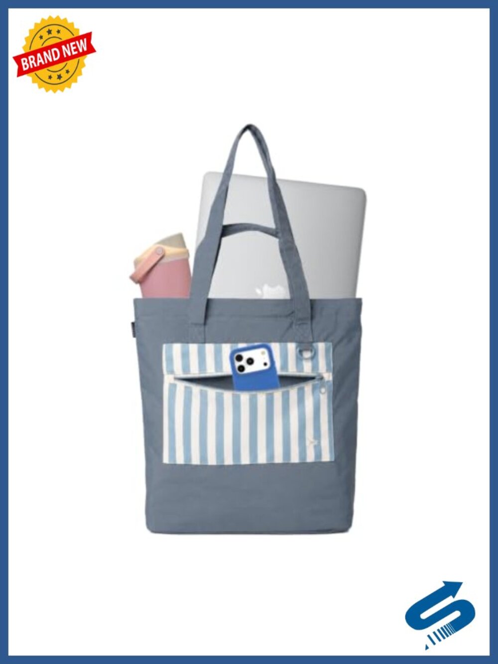 Utility Tote with Laptop Compartment, Multi-Pocket Travel Bag